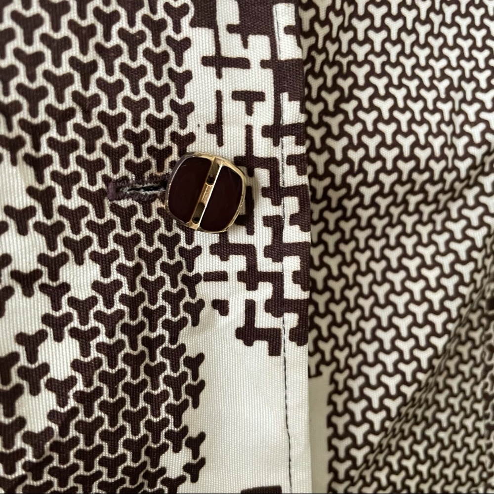 Vintage Collared Pattern Button Up Midi Dress - image 5